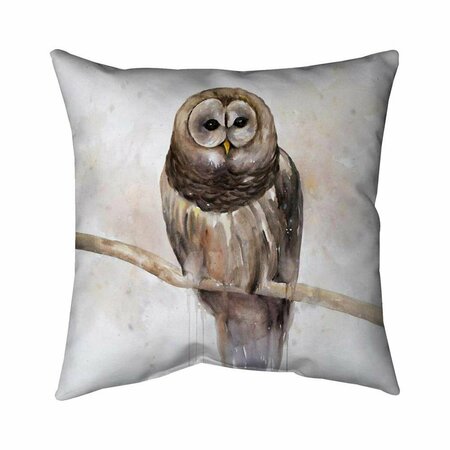 BEGIN HOME DECOR 20 x 20 in. Barred Owl-Double Sided Print Indoor Pillow 5541-2020-AN387
